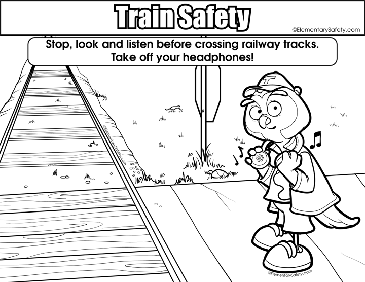 Crossing Railway Tracks • Coloring Train Safety