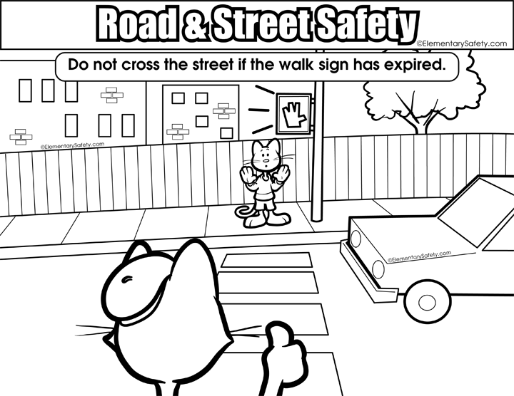 walking safety coloring pages - photo #28