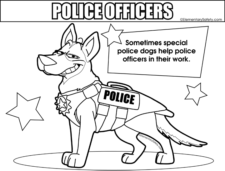 Police Dogs Coloring Police Officers