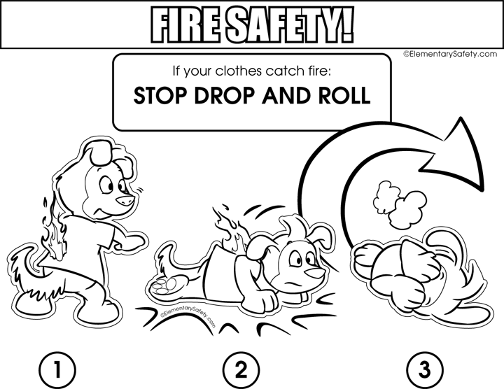 Stop Drop And Roll Coloring Page