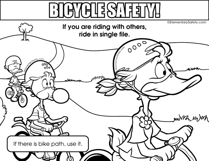 bicycle safety coloring