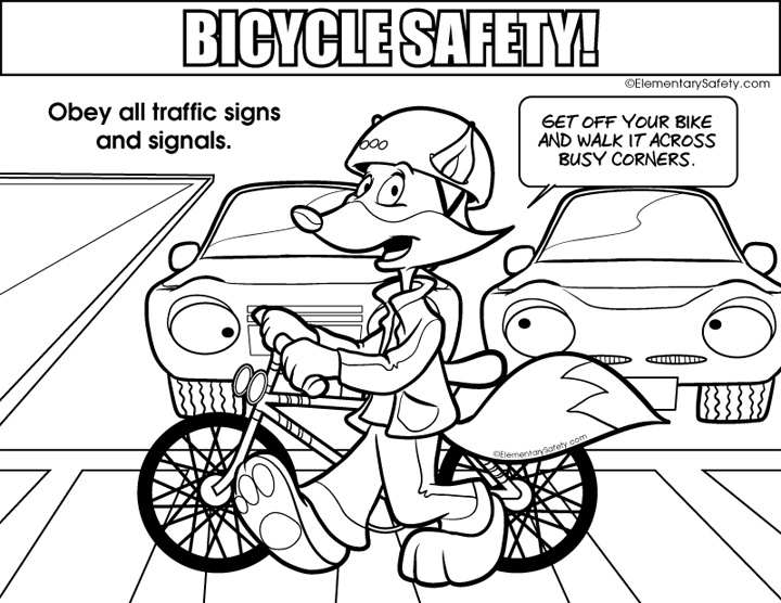 bike safety coloring pages