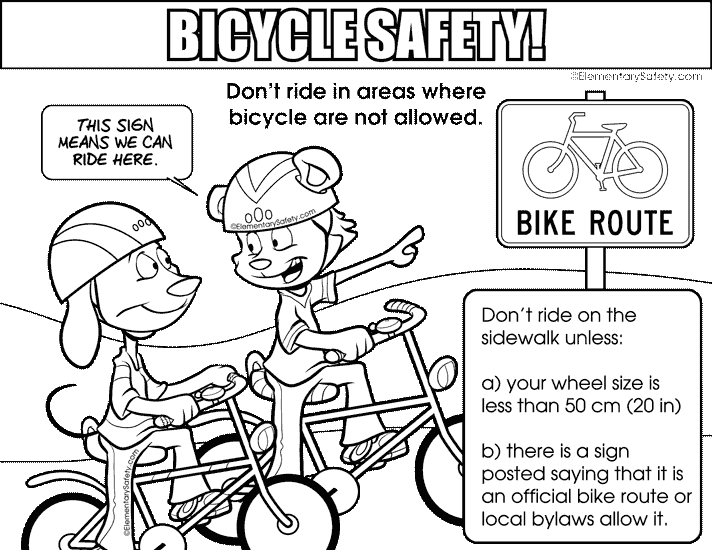 bike safety coloring pages