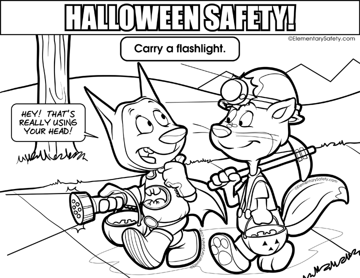 Download Carry Flashlight • Coloring Halloween Safety