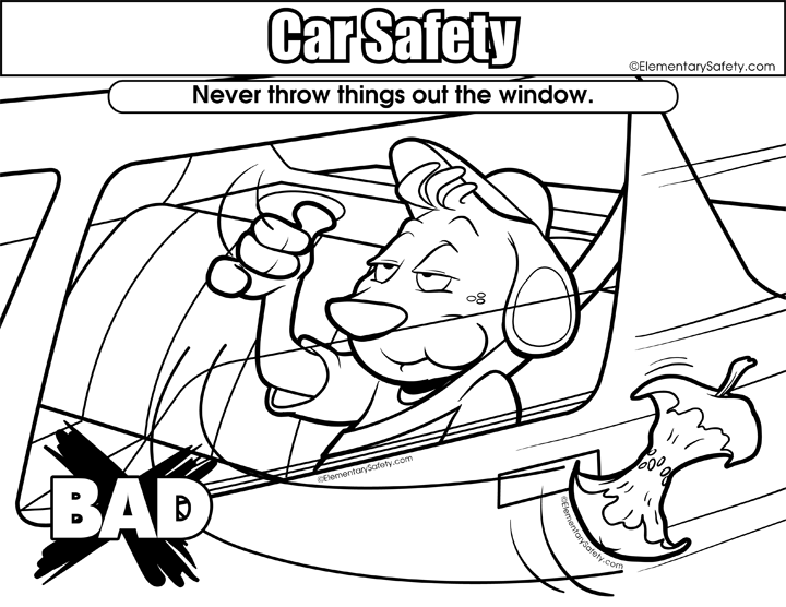 seat belt safety for kids coloring pages