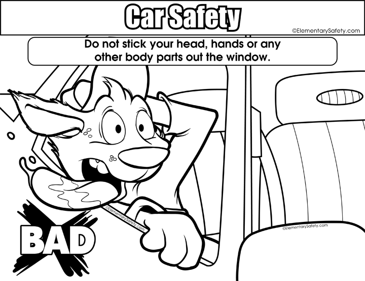 seatbelt safety coloring pages