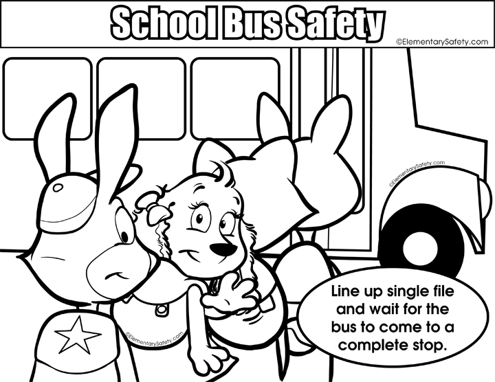 bus safety coloring pages