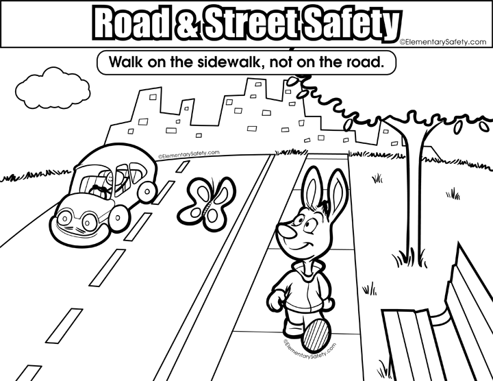 Sidewalk Vs Road • Coloring Road Street Safety
