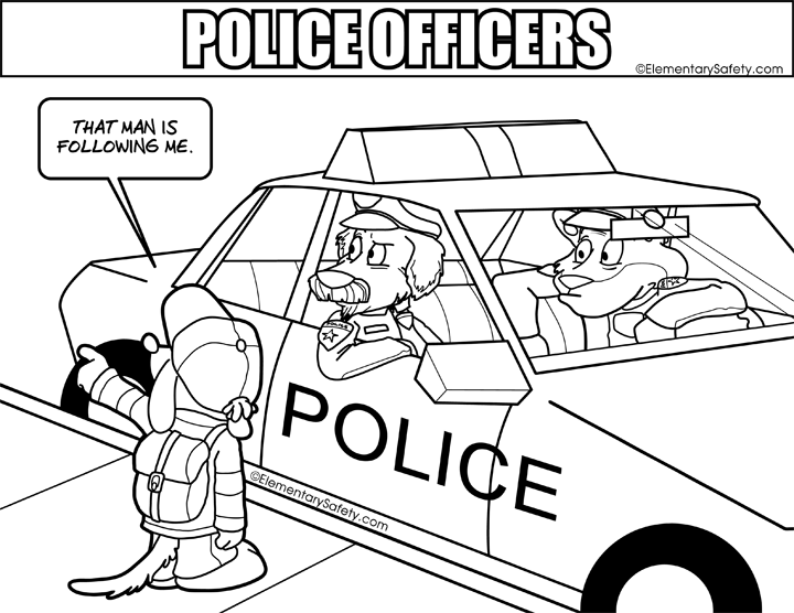 Police Officer Car Coloring Pages