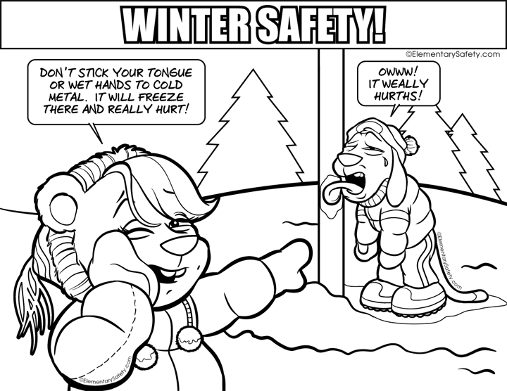 cold metal freeze coloring winter safety